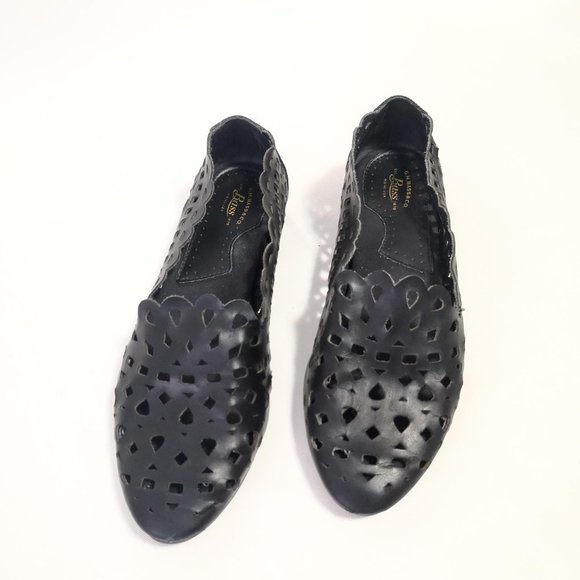 GH Bass Leather Laser Cut Flats Size 8.5 - Picture 3 of 15
